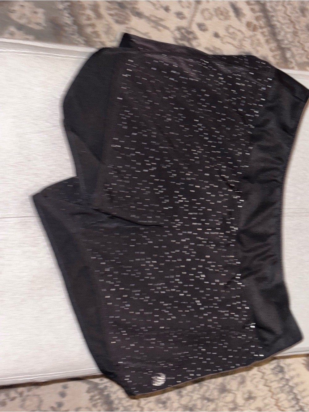 MPG Black Athletic Shorts with Reflective Dot Pattern